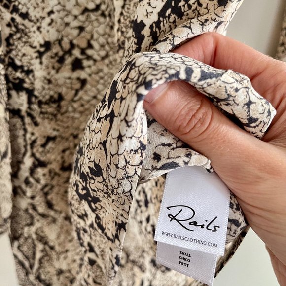 Rails Snake Print Blouse - Black and Cream - Picture 5 of 8